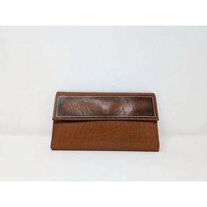 Vintage Princess Gardner Wallet Brown Leather Shadwe Steerhide Checkbook